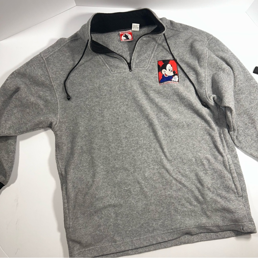 Mickey inc Walt Disney World Men’s Sweater Size‎ Medium Gray 1/4 Zip